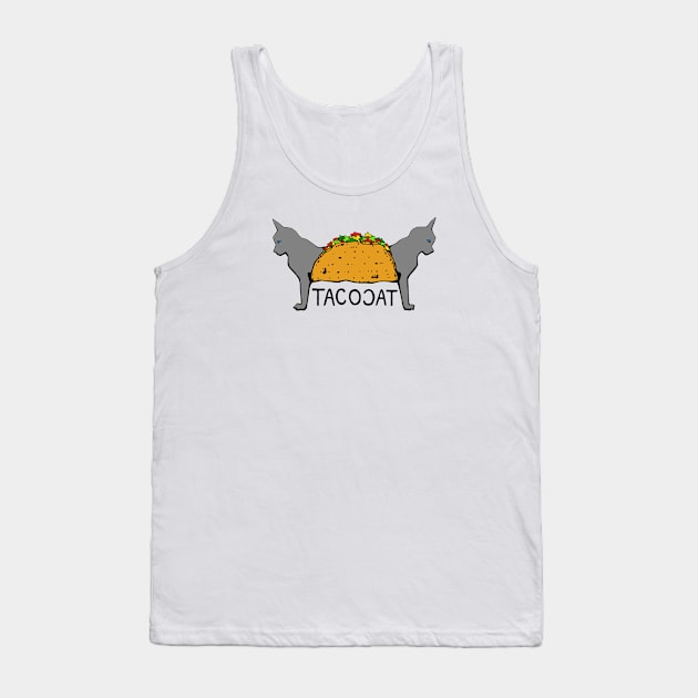 Tacocat Two-Headed Cat Taco - Lettering Tank Top by studiogooz